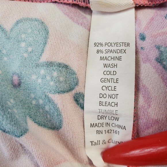 LuLaRoe Leggings Pink‎ Purple Green White Floral Size TC Tall & Curvy - Picture 12 of 12